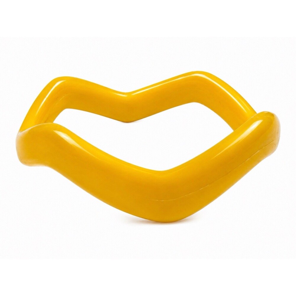 Vintage Mustard Yellow Zig Zag Acrylic Bangle Bracelet Geometric Chunky Retro